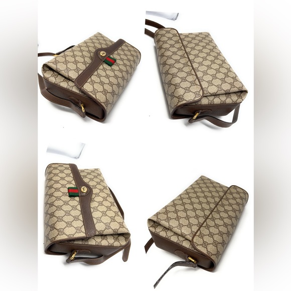 Gucci Crossbody Shoulder Bag Vintage Gucci Web Sherry Line -Medium size - Picture 14 of 15